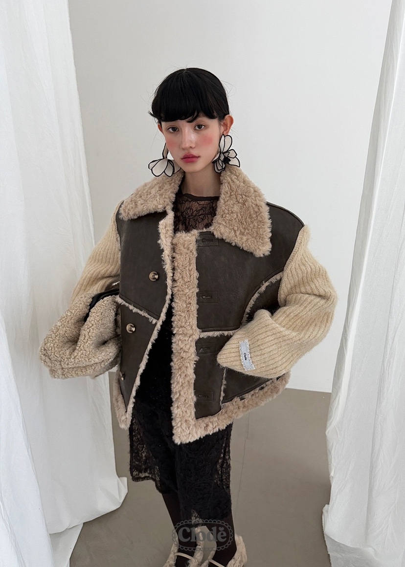 CLODE韓國直郵㊣女裝新品時尚25秋冬熱賣職業人氣夾克兩面可穿CLODE夾克圖色1