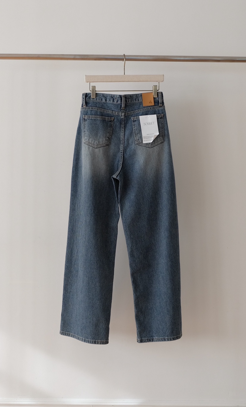 SORBET東大門㊣實拍女裝新品熱賣真品推薦人氣25秋冬牛仔褲SORBET/flat white牛仔褲