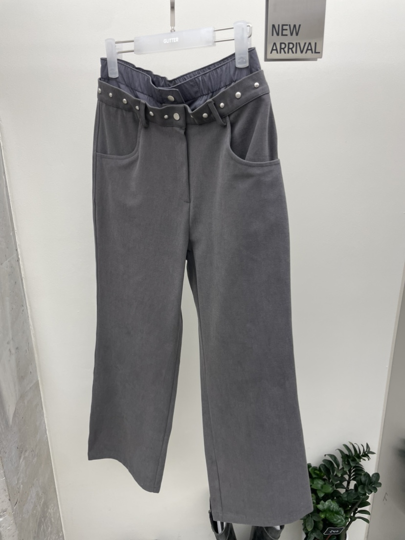 GLITTER韓國直郵㊣女裝新品推薦真品休閑熱賣25秋冬職業休閑褲GLITTER休閑褲圖色2