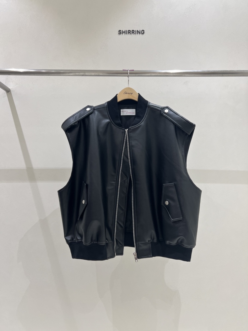 SHIRRING韓國代購㊣女裝新款時尚人氣推薦真品馬甲口袋打折SHIRRING馬甲圖色2