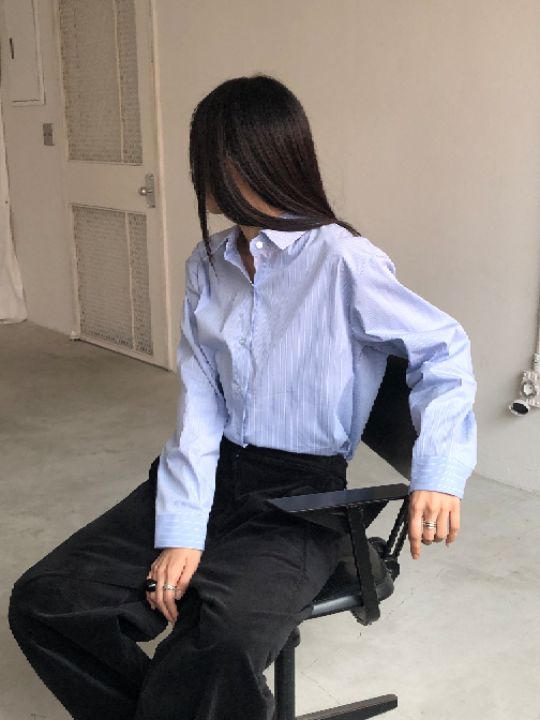 MOMENT東大門㊣實拍女裝新品推薦休閑真品熱賣時尚襯衫蕾絲衫MOMENT/RECOVER襯衫/蕾絲衫