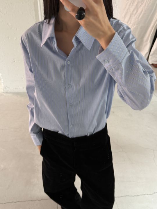 MOMENT東大門㊣實拍女裝新品推薦休閑真品熱賣時尚襯衫蕾絲衫MOMENT/RECOVER襯衫/蕾絲衫圖色3