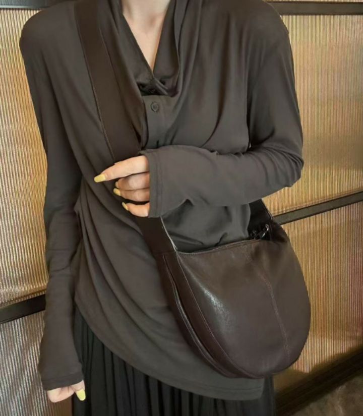 TROUVAILLE東大門㊣代購女裝新款推薦休閑25秋冬單肩斜跨包拉鏈TROUVAILLE單肩/斜跨包