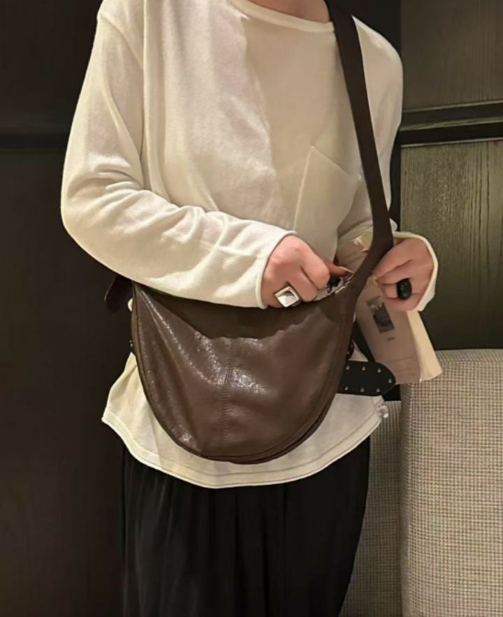 TROUVAILLE東大門㊣代購女裝新款推薦休閑25秋冬單肩斜跨包拉鏈TROUVAILLE單肩/斜跨包