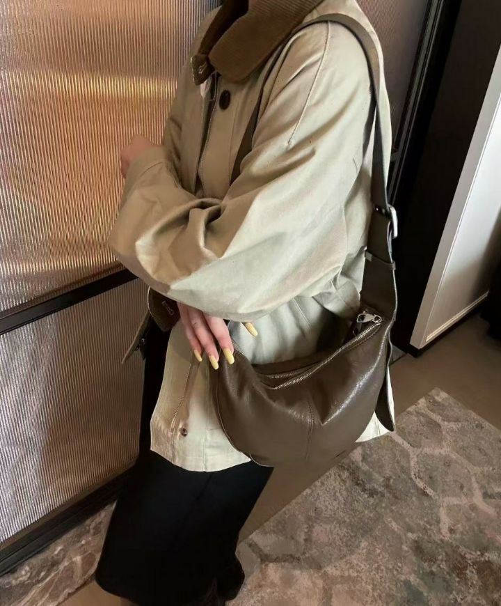 TROUVAILLE東大門㊣代購女裝新款推薦休閑25秋冬單肩斜跨包拉鏈TROUVAILLE單肩/斜跨包