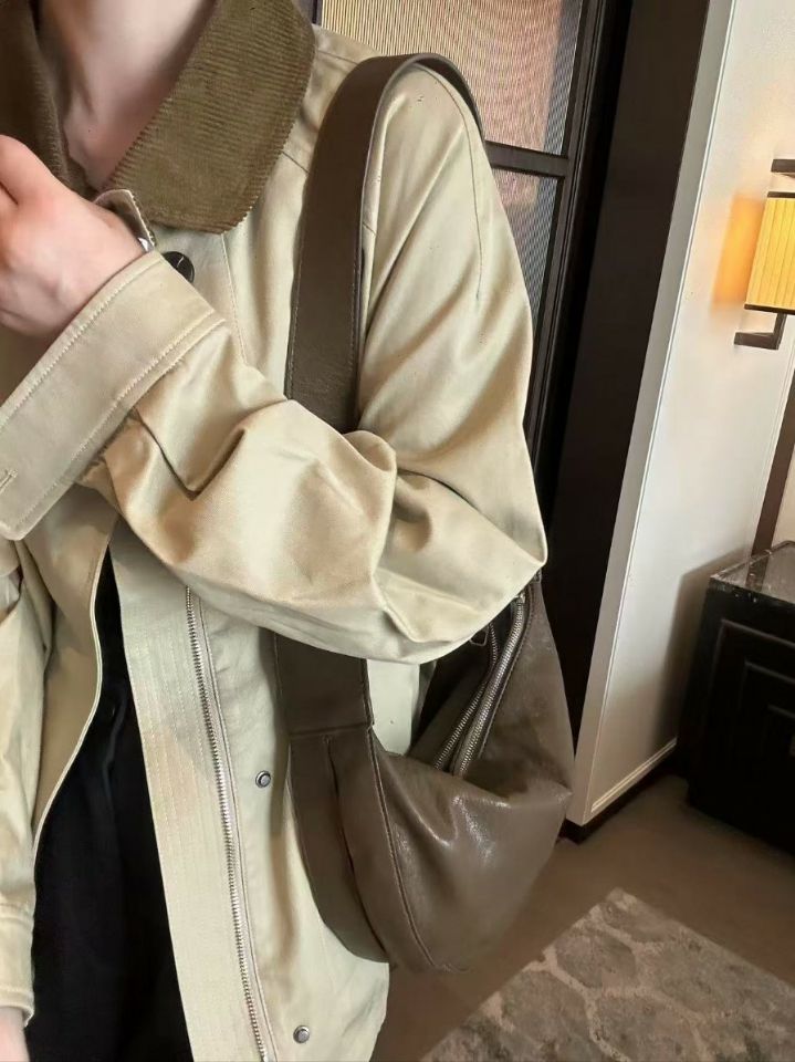 TROUVAILLE東大門㊣代購女裝新款推薦休閑25秋冬單肩斜跨包拉鏈TROUVAILLE單肩/斜跨包圖色2