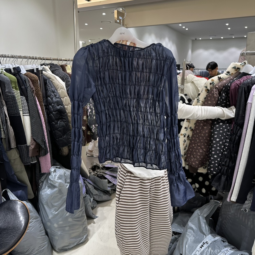 BENE韓國直郵㊣女士新款休閑真品推薦時尚人氣25秋冬襯衫蕾絲衫BENE襯衫/蕾絲衫圖色2