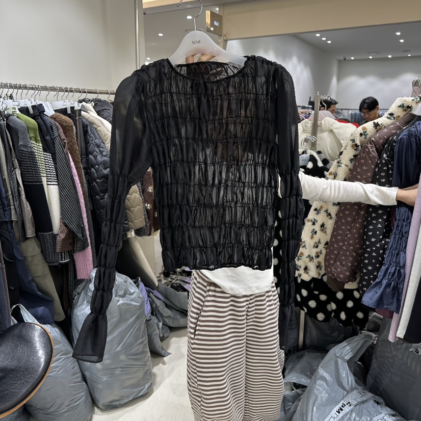 BENE韓國直郵㊣女士新款休閑真品推薦時尚人氣25秋冬襯衫蕾絲衫BENE襯衫/蕾絲衫圖色3