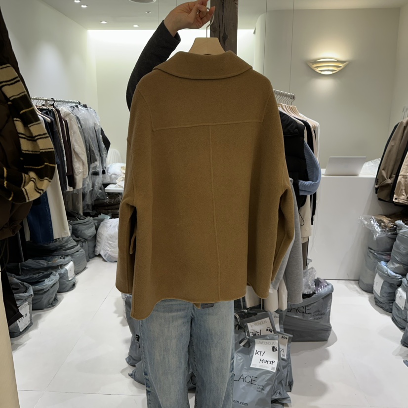 AVECNOUS韓國直郵㊣女裝新品真品人氣休閑推薦短款大衣羊毛AVECNOUS短款大衣