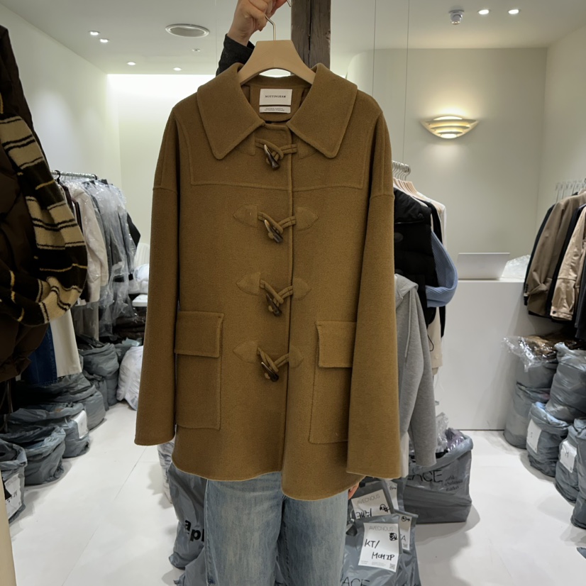 AVECNOUS韓國直郵㊣女裝新品真品人氣休閑推薦短款大衣羊毛AVECNOUS短款大衣圖色1