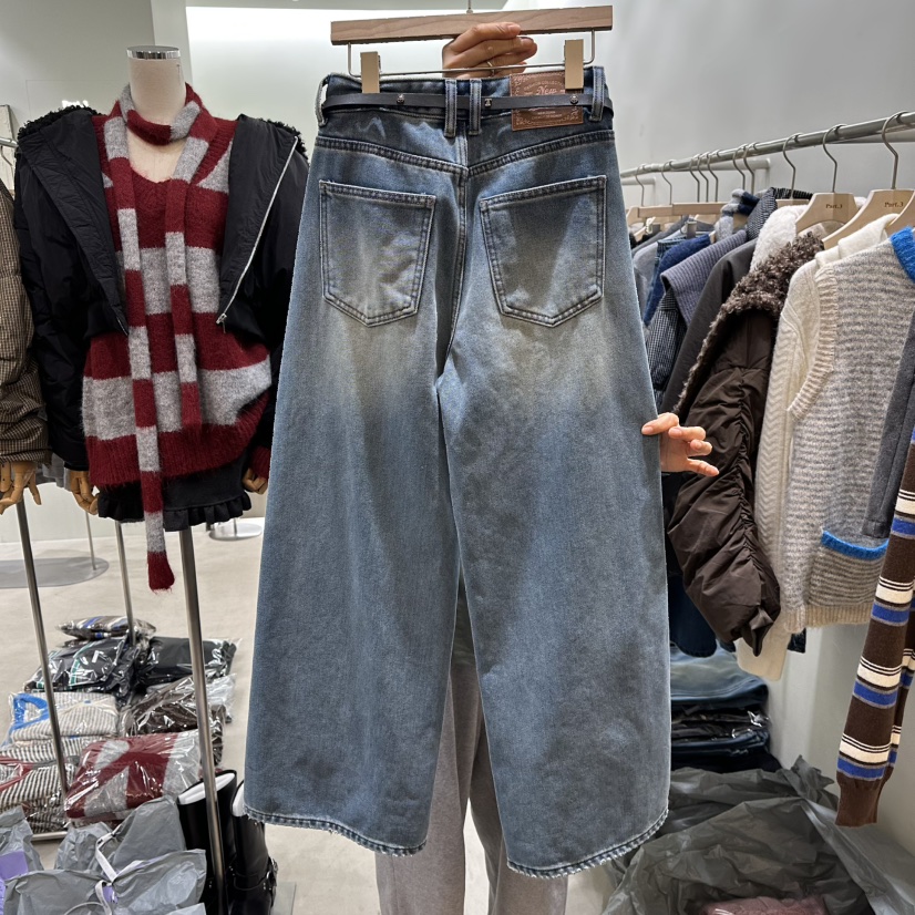 PART3東大門㊣代購女士新品人氣真品25秋冬牛仔褲不含腰帶拉絨Part.3牛仔褲