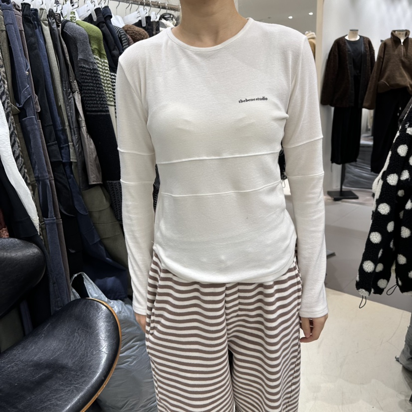 BENE東大門㊣實拍女士新款25秋冬推薦休閑時尚真品熱賣長袖T恤BENE長袖T恤圖色1