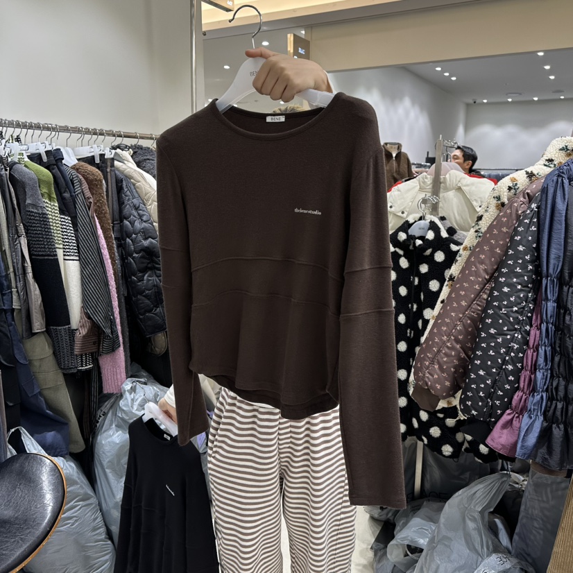 BENE東大門㊣實拍女士新款25秋冬推薦休閑時尚真品熱賣長袖T恤BENE長袖T恤圖色4