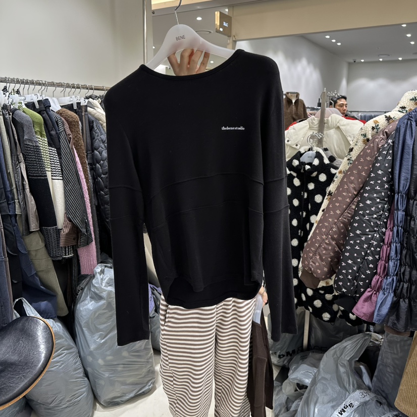 BENE東大門㊣實拍女士新款25秋冬推薦休閑時尚真品熱賣長袖T恤BENE長袖T恤圖色5