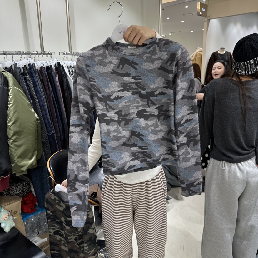 BENE東大門㊣實拍女裝新款休閑職業時尚真品人氣25秋冬長袖T恤BENE長袖T恤圖色2