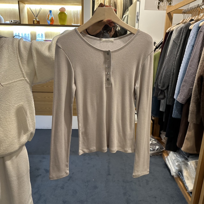 ROUNDER韓國代購㊣女士新品推薦真品職業時尚熱賣休閑長袖T恤ROUNDER長袖T恤圖色2