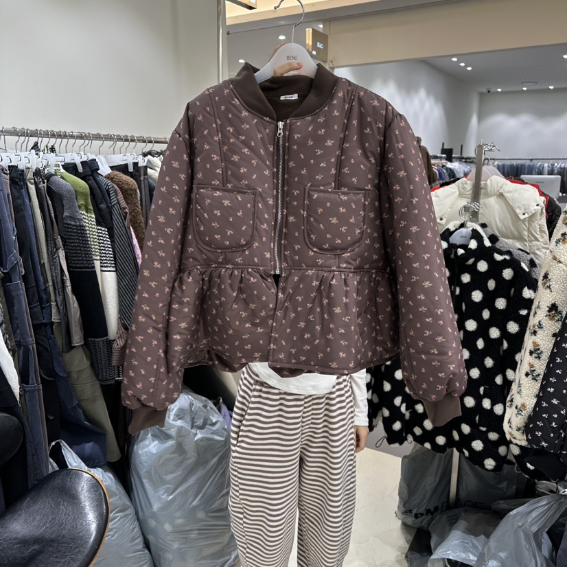 BENE韓國直郵㊣女士新款休閑推薦真品職業人氣熱賣夾克花朵BENE夾克圖色2