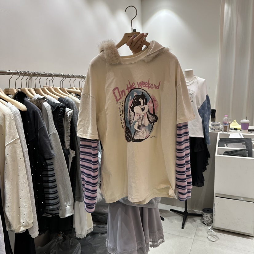 MINI UNNI韓國代購㊣女裝新款職業熱賣時尚休閑真品推薦衛衣MINI UNNI衛衣圖色1