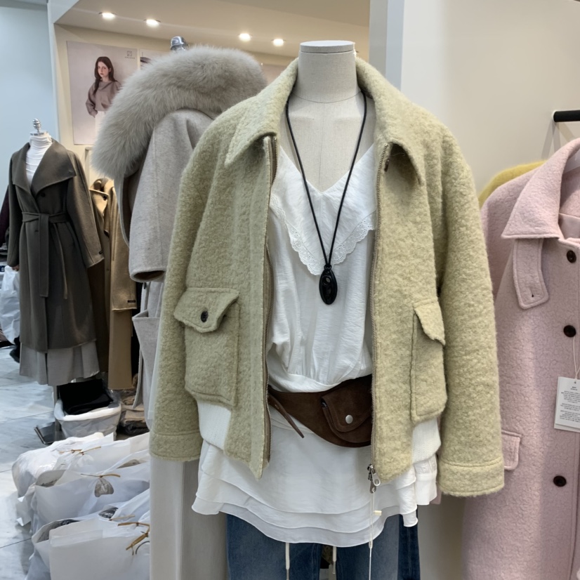 RUMIRU/AWEAR東大門㊣實拍女士新款人氣推薦真品短款大衣羊駝awear/RUMIRU短款大衣圖色2