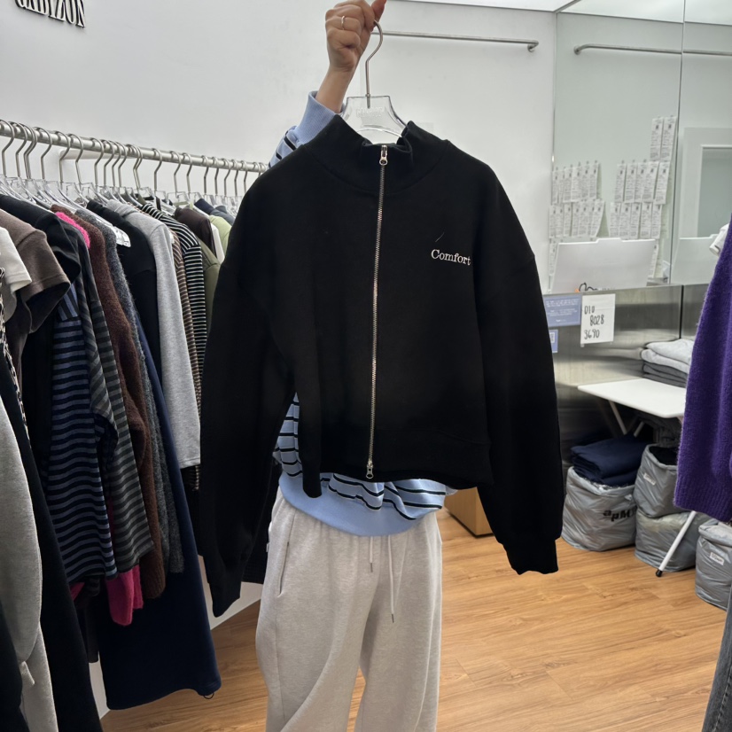 GABIZON韓國直郵㊣女裝新款25秋冬熱賣職業人氣夾克加絨拉鏈GABIZON夾克圖色2