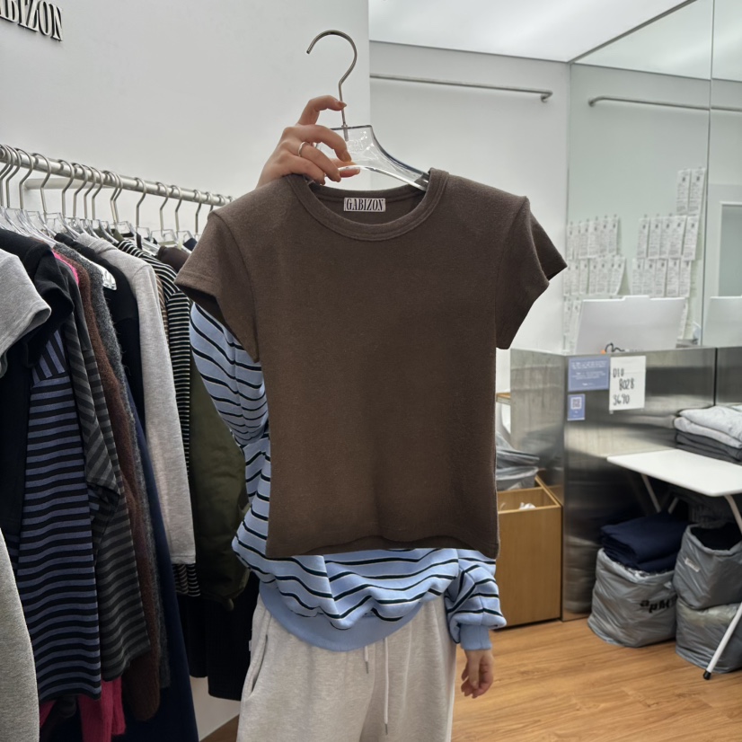 GABIZON韓國直郵㊣女裝新款人氣25秋冬熱賣推薦T恤安哥拉羊毛GABIZONT恤圖色2