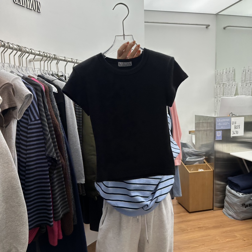 GABIZON韓國直郵㊣女裝新款人氣25秋冬熱賣推薦T恤安哥拉羊毛GABIZONT恤圖色4
