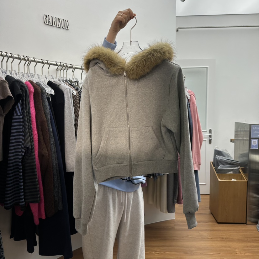 GABIZON東大門㊣實拍女士新品熱賣休閑時尚真品夾克連帽拉鏈衫GABIZON夾克圖色1