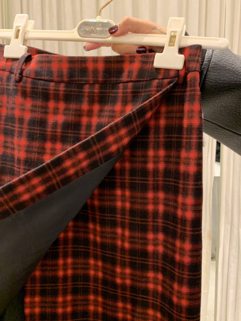 PAPERMOON東大門㊣實拍女士新款25秋冬真品半身裙中短裙格紋paper moon半身裙/中短裙