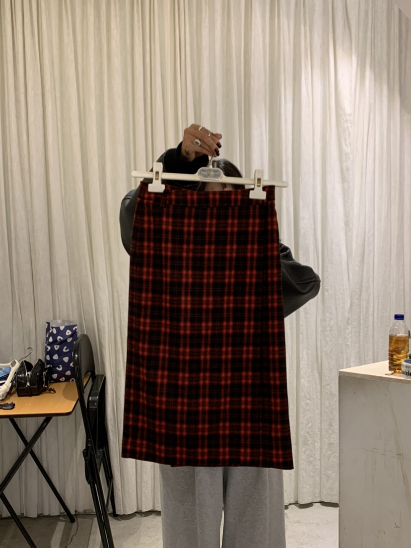 PAPERMOON東大門㊣實拍女士新款25秋冬真品半身裙中短裙格紋paper moon半身裙/中短裙圖色2