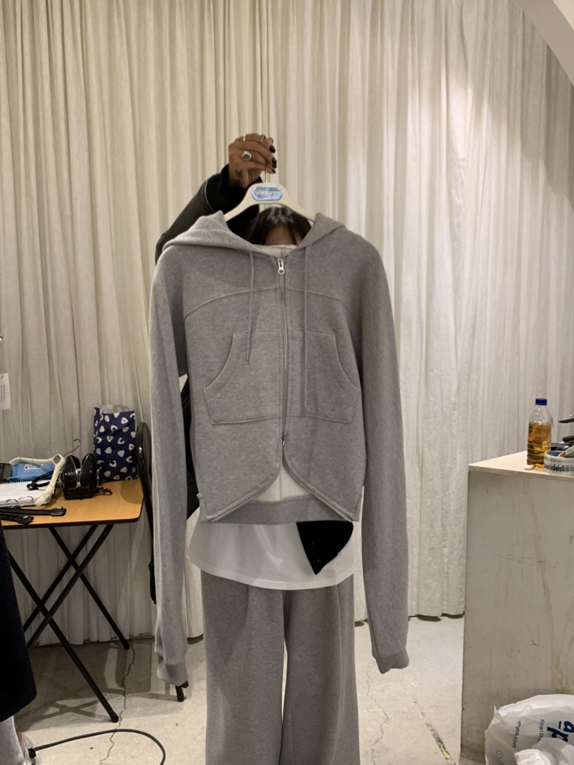 PAPERMOON東大門㊣實拍女裝新款時尚職業夾克連帽拉鏈衫圓領paper moon夾克圖色2