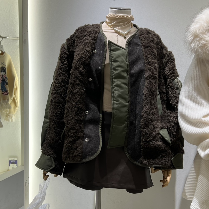 TYCHE東大門㊣代購女裝新品25秋冬推薦人氣時尚休閑夾克抓絨TYCHE夾克圖色1