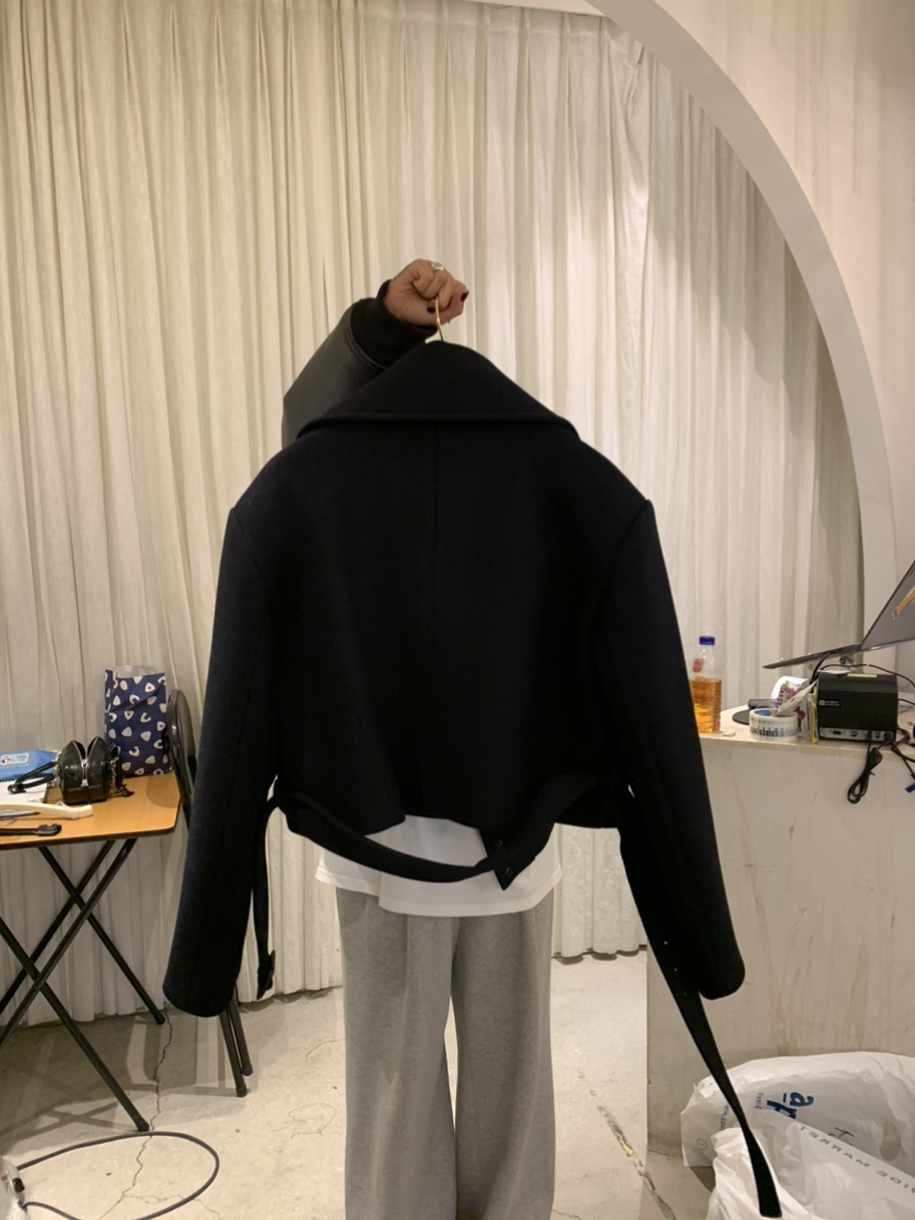 PAPERMOON東大門㊣直郵女裝新品25秋冬職業推薦人氣夾克腰帶paper moon夾克