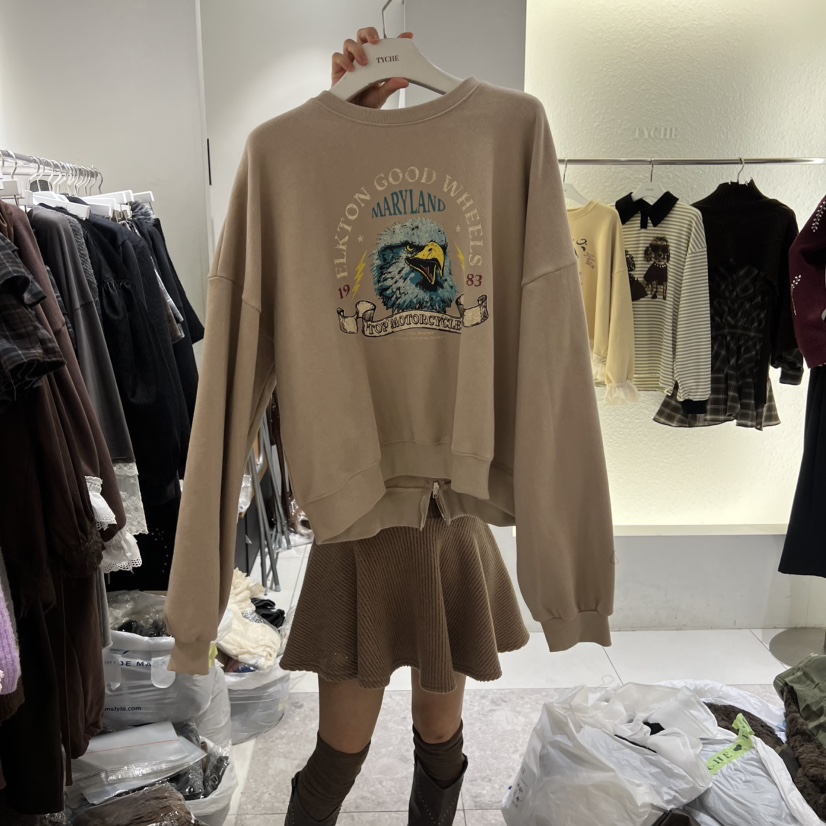 TYCHE韓國代購㊣女裝新款熱賣休閑人氣推薦真品職業衛衣加絨TYCHE衛衣圖色1