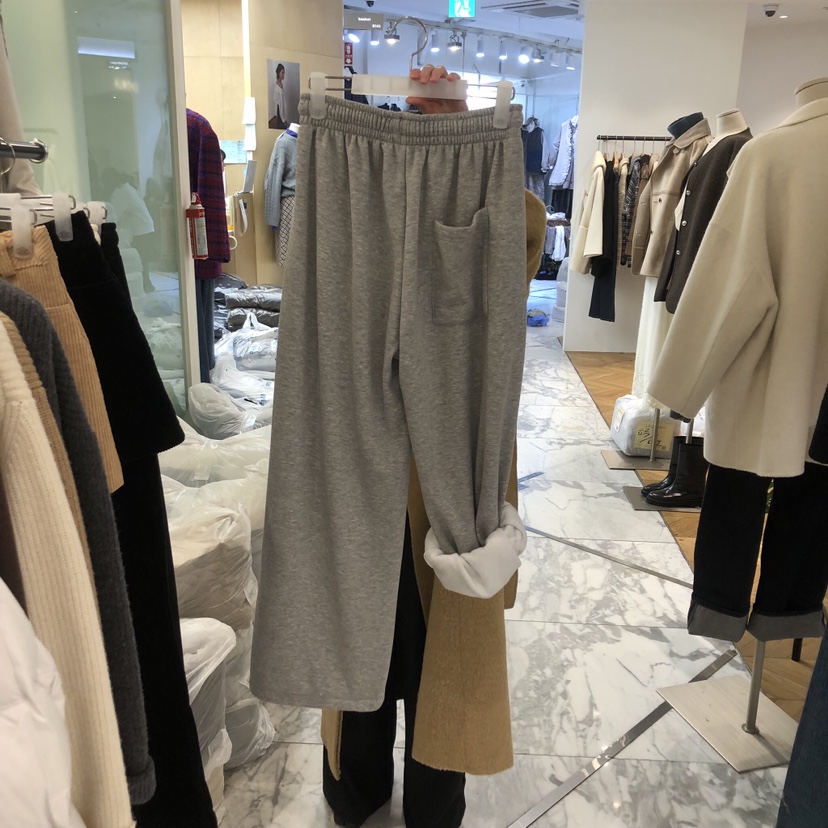 ALMOND東大門㊣實拍女士新品真品職業25秋冬休閑褲加絨皮褲貂皮ALMOND休閑褲