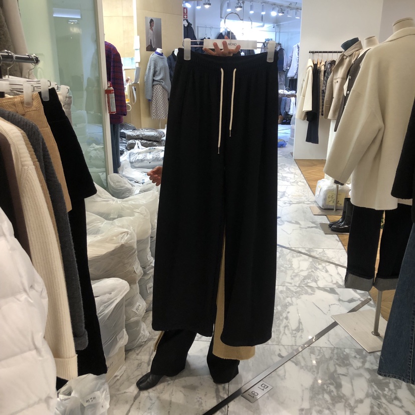 ALMOND東大門㊣實拍女士新品真品職業25秋冬休閑褲加絨皮褲貂皮ALMOND休閑褲圖色2