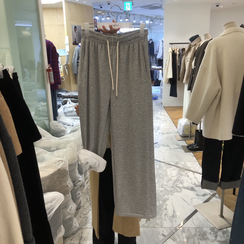 ALMOND東大門㊣實拍女士新品真品職業25秋冬休閑褲加絨皮褲貂皮ALMOND休閑褲圖色3