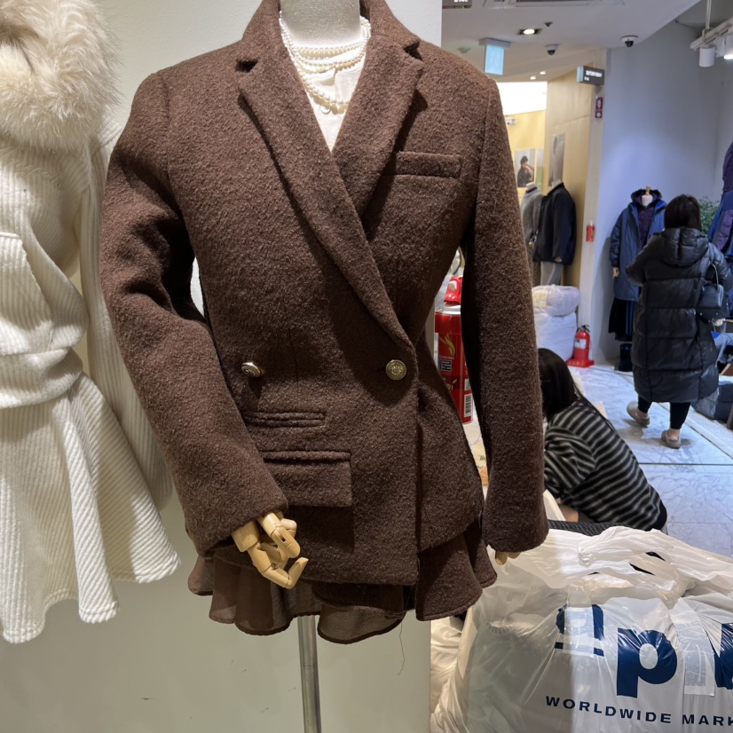 TYCHE韓國直郵㊣女裝新款職業25秋冬休閑熱賣時尚夾克涂層雙層TYCHE夾克圖色1