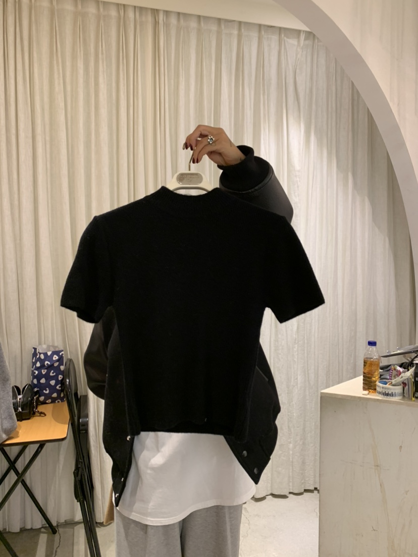 PAPERMOON韓國直郵㊣女士新款25秋冬熱賣推薦時尚T恤羊絨高領paper moonT恤圖色4