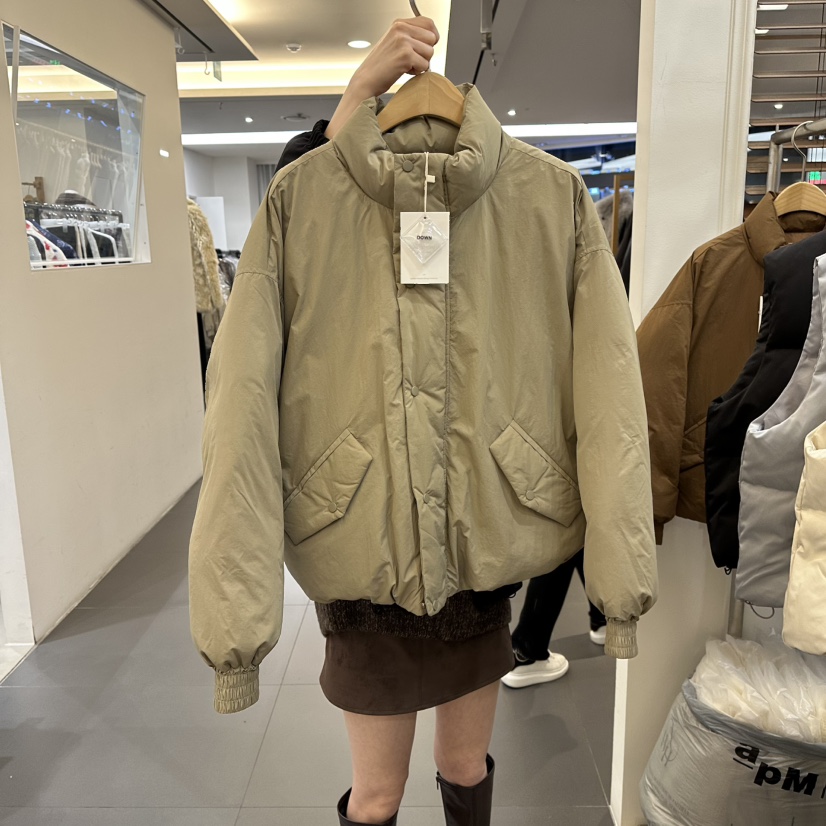 NOWHERE韓國直郵㊣女士新品休閑人氣職業時尚短款羽絨服復古NOWHERE短款羽絨服圖色2