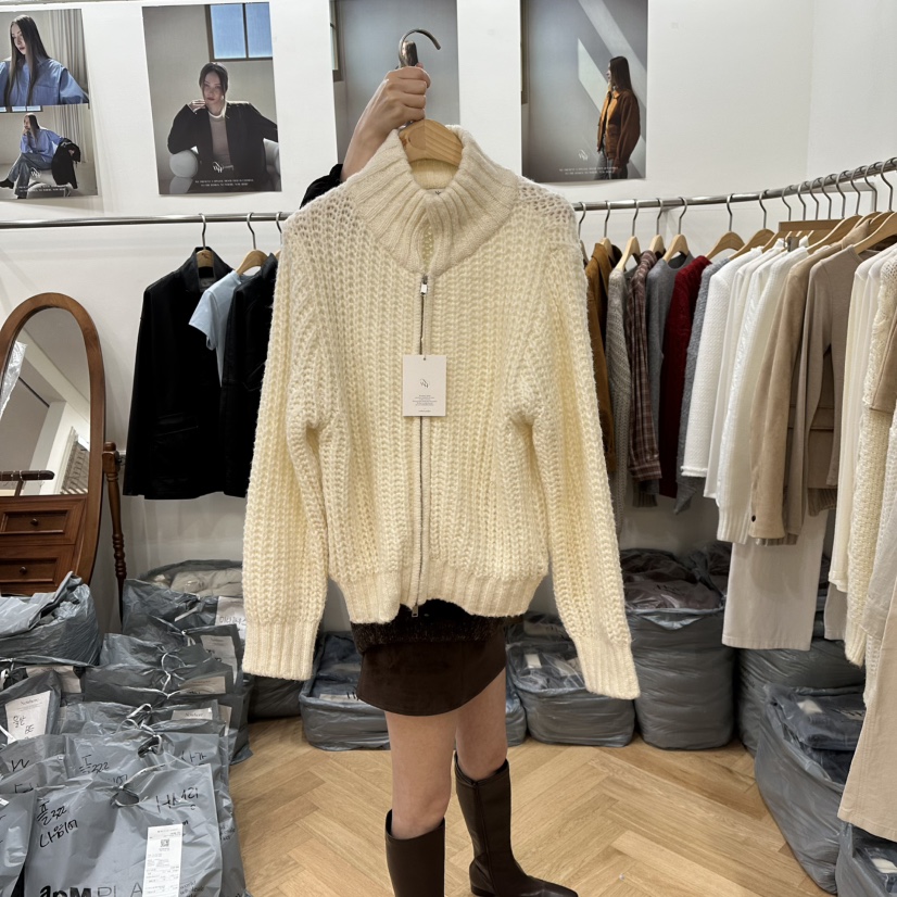 NOWHERE東大門㊣直郵女裝新品時尚熱賣休閑職業人氣針織衫拉鏈NOWHERE針織衫圖色1