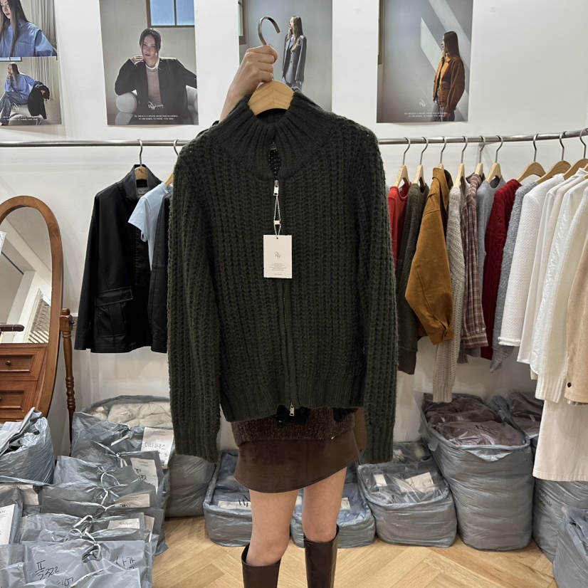 NOWHERE東大門㊣直郵女裝新品時尚熱賣休閑職業人氣針織衫拉鏈NOWHERE針織衫圖色2