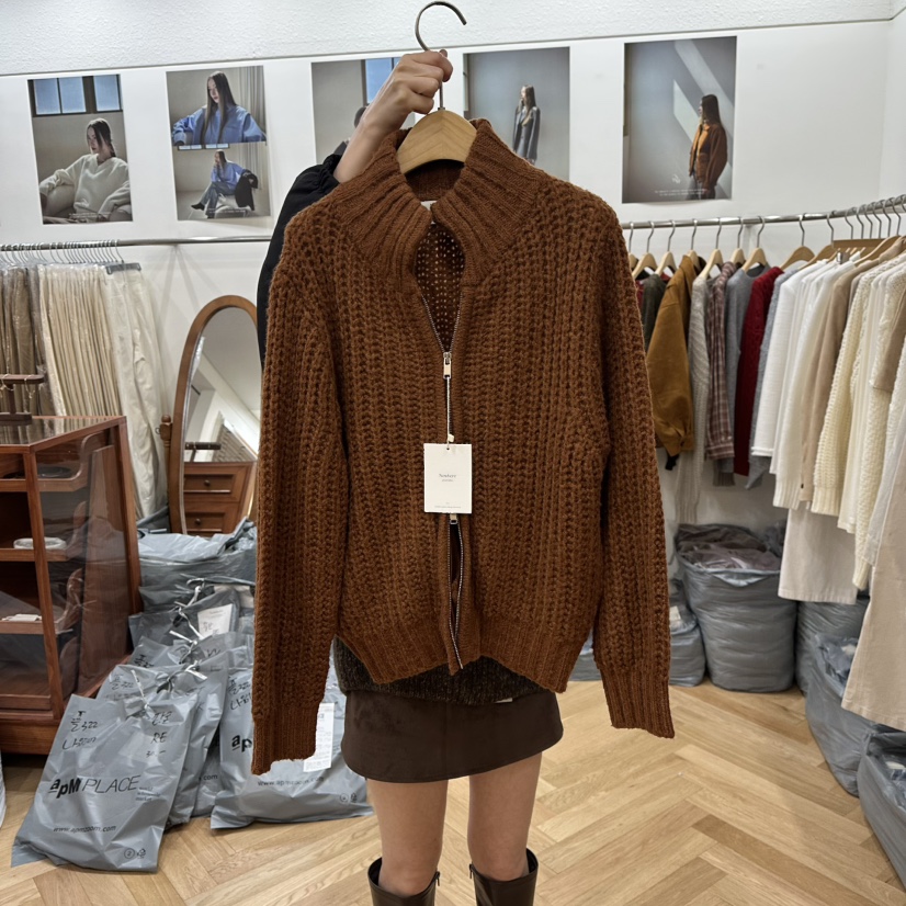 NOWHERE東大門㊣直郵女裝新品時尚熱賣休閑職業人氣針織衫拉鏈NOWHERE針織衫圖色3