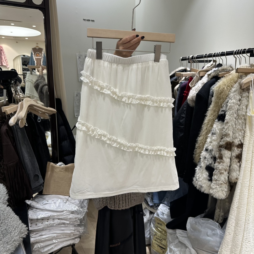 THEMORYPARK東大門㊣代購女裝新款真品休閑半身裙中短裙天鵝絨THE MORY PARK半身裙/中短裙圖色1