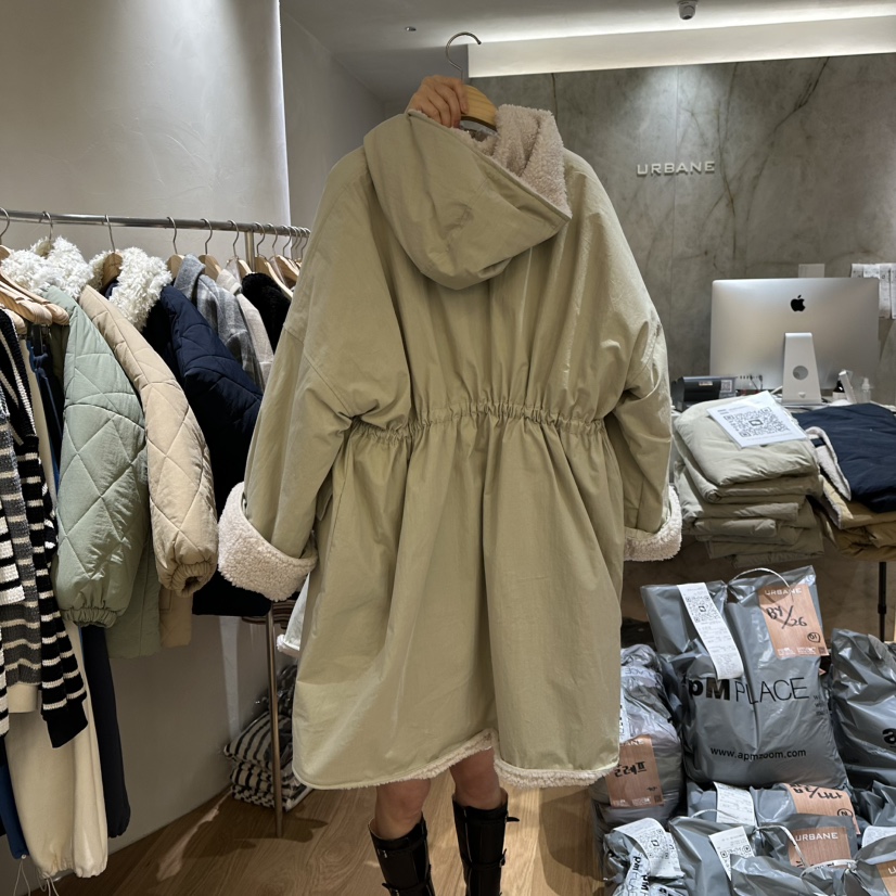 URBANE-P東大門㊣實拍女裝新品職業時尚休閑熱賣中長款大衣URBANE-P中長款大衣