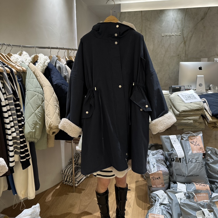 URBANE-P東大門㊣實拍女裝新品職業時尚休閑熱賣中長款大衣URBANE-P中長款大衣圖色2