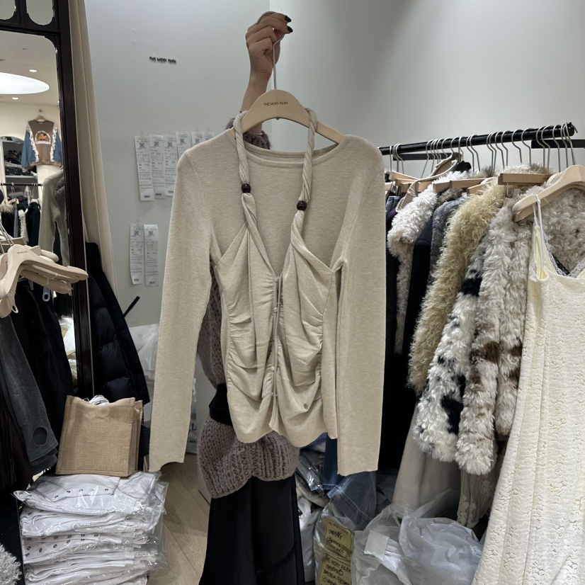 THEMORYPARK東大門㊣代購女士新品職業熱賣長袖T恤假兩件套裝THE MORY PARK長袖T恤圖色1