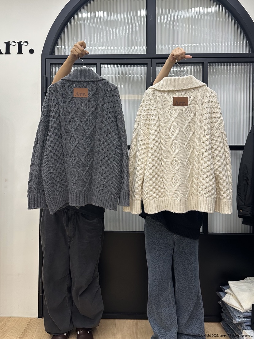 ARR東大門㊣實拍女士新品熱賣休閑25秋冬時尚職業人氣毛衣開衫ARR毛衣