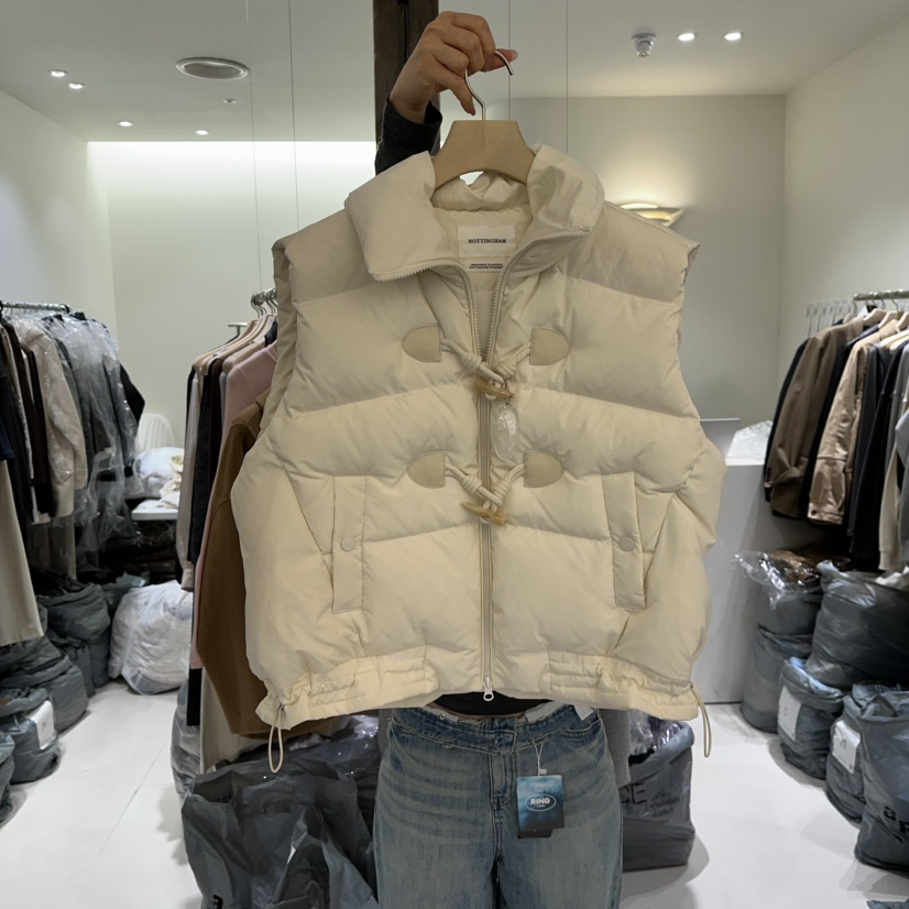 AVECNOUS韓國代購㊣女裝新款人氣推薦真品熱賣馬甲填充鴨絨AVECNOUS馬甲圖色1