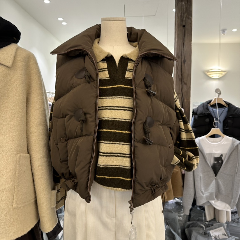 AVECNOUS韓國代購㊣女裝新款人氣推薦真品熱賣馬甲填充鴨絨AVECNOUS馬甲圖色2