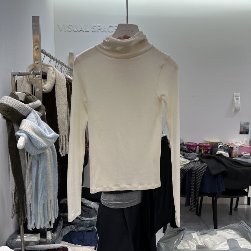 VISUAL SPACE韓國直郵㊣女士新款時尚職業長袖T恤連帽衫修身VISUAL SPACE長袖T恤圖色1